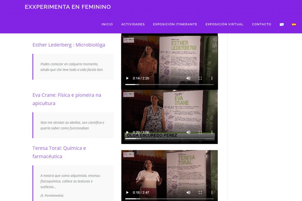 Web de Exxperimenta en feminino